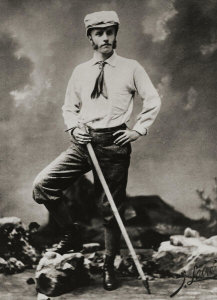Unknown Photographer - Theodore Roosevelt mountain climbing in the West, 1880