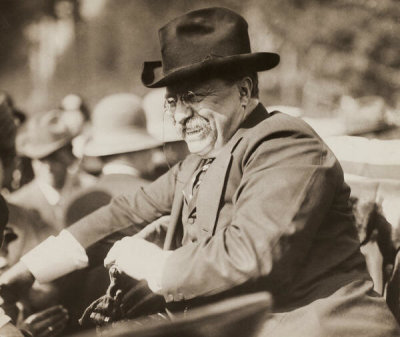Unknown Photographer - Theodore Roosevelt smiling from an automobile, 1910