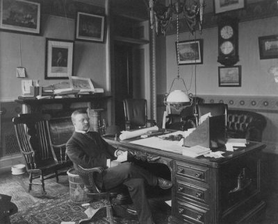 Unknown Photographer - Theodore Roosevelt in an office, ca. 1905